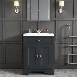 640mm Grey Freestanding Vanity Unit with Basin - Burford
