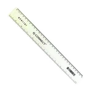 Q-Connect Acrylic Shatter Resistant Ruler 30cm Clear Pack of 10