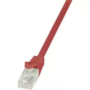 LogiLink CP2024U RJ45 Network cable, patch cable CAT 6 U/UTP 0.50 m Red incl. detent