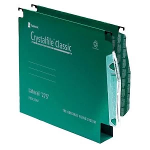 Rexel Crystalfile Classic Manilla Lateral File Square-base 50mm Green 1 x Pack of 50 Lateral Files