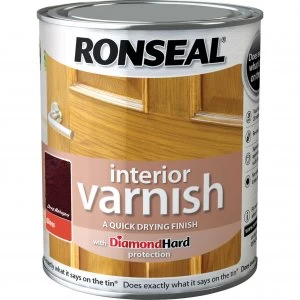 Ronseal Interior Quick Dry Gloss Varnish Deep Mahogany 250ml