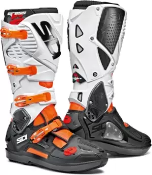 Sidi Crossfire 3 SRS Motocross Boots, black-white-orange, Size 40, black-white-orange, Size 40