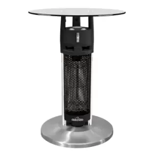 Dellonda Bistro Table with 1200W Heater, 65cm, Black/Stainless Steel DG62