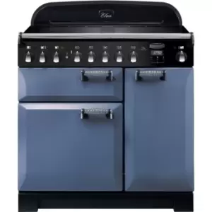 Rangemaster Elan Deluxe ELA90EISB 90cm Electric Range Cooker with Induction Hob - Stone Blue - A/A Rated