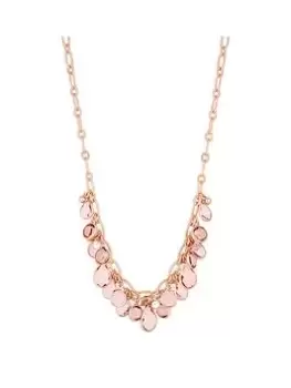 Mood Rose Gold Tonal Pink Peardrop Shaker Necklace