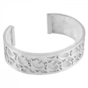 Guess All About Logo Silver Tone Bangle