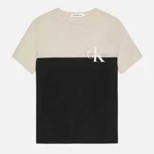 Calvin Klein Boys' Colour Block Monogram T-Shirt - CK Black - 8 Years