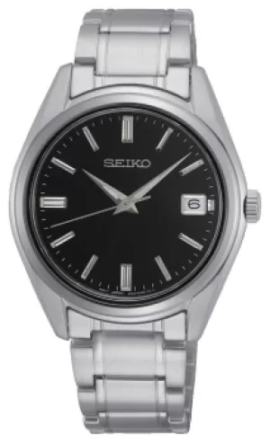 Seiko Conceptual Mens Quartz, Stainless Steel, Black Dial Watch