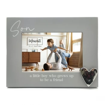 Moments Wooden Photo Frame with Heart 6" x 4" - Son