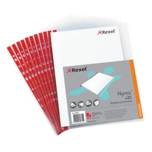 Rexel Nyrex A4 Reinforced Side Opening Pockets Clear Pack of 25