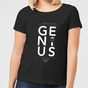 Genius Rubik's Black Womens T-Shirt - Black - S - Black