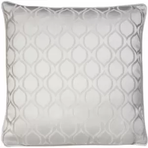 Solitaire Embroidered Geometric Piped Edge Cushion Cover, Sterling, 50 x 50 Cm - Prestigious Textiles