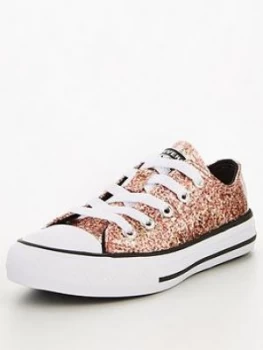 Converse ChildrenS Chuck Taylor All Star Ox Coated Glitter Trainers - Coral