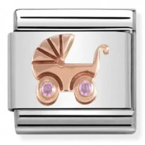 Nomination CLASSIC Rose Gold Symbols Pink Baby Carrier Charm 430305/06