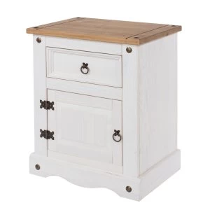 Halea 1-Drawer, 1-Door Bedside Cabinet - White