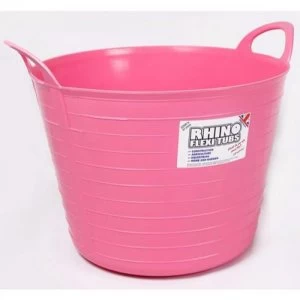 Rhino 40 Litre Heavy Duty Flexi Flexible Garden Container Storage Bucket Tub - Pink