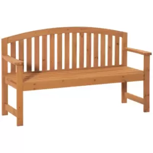 Outsunny 3 Seater Wooden Garden Bench with Armrest, Outdoor Furniture for Park, Balcony, Orange