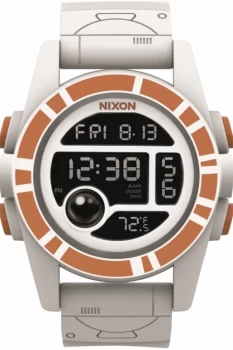 Mens Nixon The Unit 40 SW BB-8 White / Orange Alarm Chronograph Watch A490SW-2606