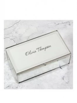 Personalised Glass Mirrored Jewellery Box, One Colour, Women