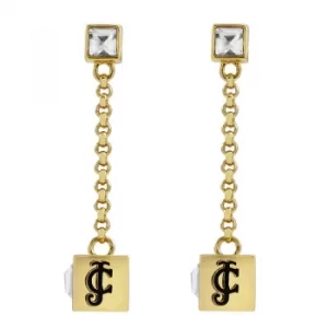 Ladies Juicy Couture PVD Gold plated ICONIC CUBES EARRINGS