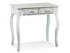 LPD Brittany Grey and White 2 Drawer Dressing Table Assembled