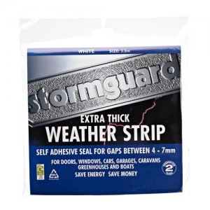 Stormguard Extra-Thick Rubber Weather Seal - 3.5m - White