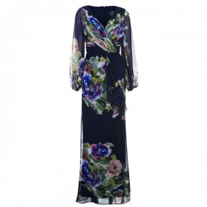 Adrianna Papell Floral Printed Dress - Navy Multi