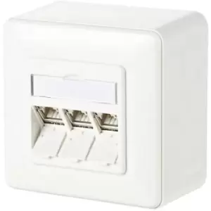 Metz Connect Network outlet Surface-mount CAT 6A 3 ports Pure white