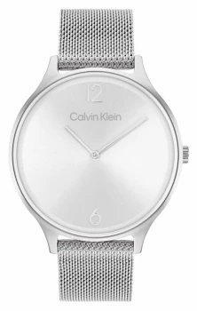 Calvin Klein 25200001 Silver Dial Stainless Steel Mesh Watch