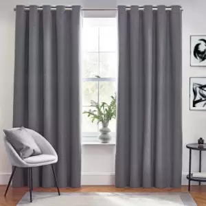 Dawn 100% Blackout Thermal Eyelet Curtains Charcoal / 229 x 229cm