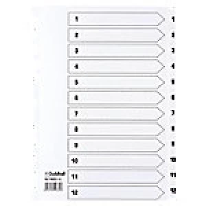 Guildhall Mylar Dividers White A4 12 Part 1-12 Numbered Set