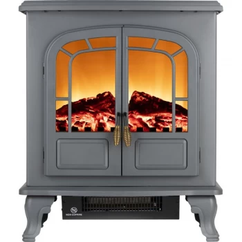 Warmlite Wingham WL46019G Log Effect Electric Stove With Remote Control - Grey