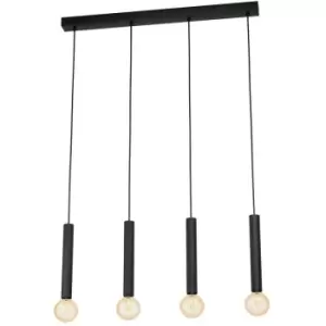 Eglo Cortenova 4 Lamp Straight Bar Pendant Ceiling Light Black