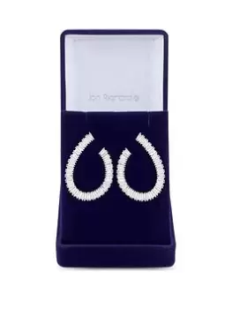 Jon Richard Rhodium Plated Cubic Zirconia Baguette Statement Earrings - Gift Boxed, Silver, Women