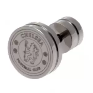 Chelsea FC Stainless Steel Stud Earring (One Size) (Silver)