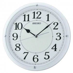 Seiko QXA734W Luminous Dial Wall Clock with Arabic Numerals - Matt White