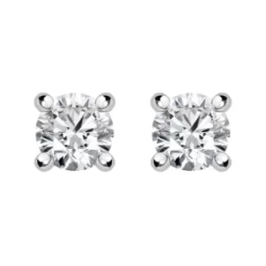 18ct White Gold 0.25ct Diamond Solitaire Brilliant Cut Stud Earrings