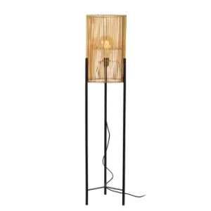 Jantine Scandinavian Floor Lamp - Ø30cm - 1xE27 - Light Wood