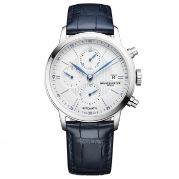 Baume & Mercier Classima Mens Blue Leather Strap Watch