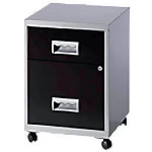 Pierre Henry Mobile Filing Cabinet Combi Silver, Black 410 x 410 x 530 mm
