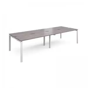 Adapt double back to back desks 3200mm x 1200mm - white frame and grey