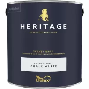 Dulux Heritage Velvet Matt Chalk White Matt Emulsion Paint 2.5L