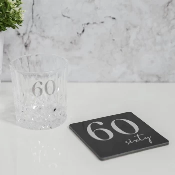 Milestones Cut Glass Whisky Tumbler & Coaster - 60