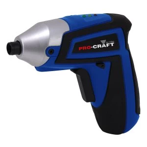 Pro-Craft 3.6V Cordless Screwdriver with 8 Accessories