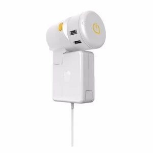 Oneadaptr TWIST PLUS+ World 4x USB and Macbook Charge Station - White
