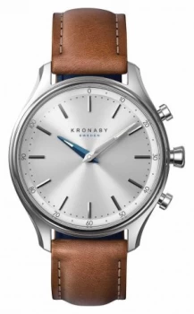 Kronaby 38mm SEKEL Stainless Brown Leather Strap A1000-0658 Watch