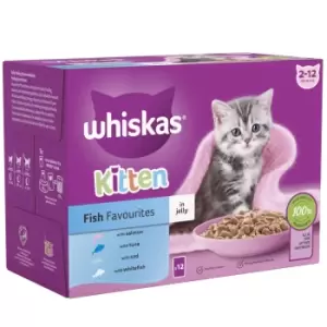 Whiskas Kitten Wet Cat Food Pouches Fish in Jelly 12 x 85g - wilko