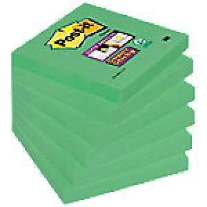 Post-it Super Sticky Notes 76 x 76mm Green 6 Pieces of 90 Sheets