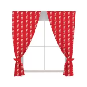 Liverpool FC Repeat Crest Curtains (72in Drop) (Red)