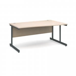 Contract 25 Right Hand Wave Desk 1600mm - Graphite Cantilever Frame m